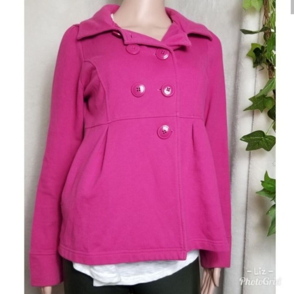 LA Kitty | Bright Pink Double Breasted Peacoat w/ Hood